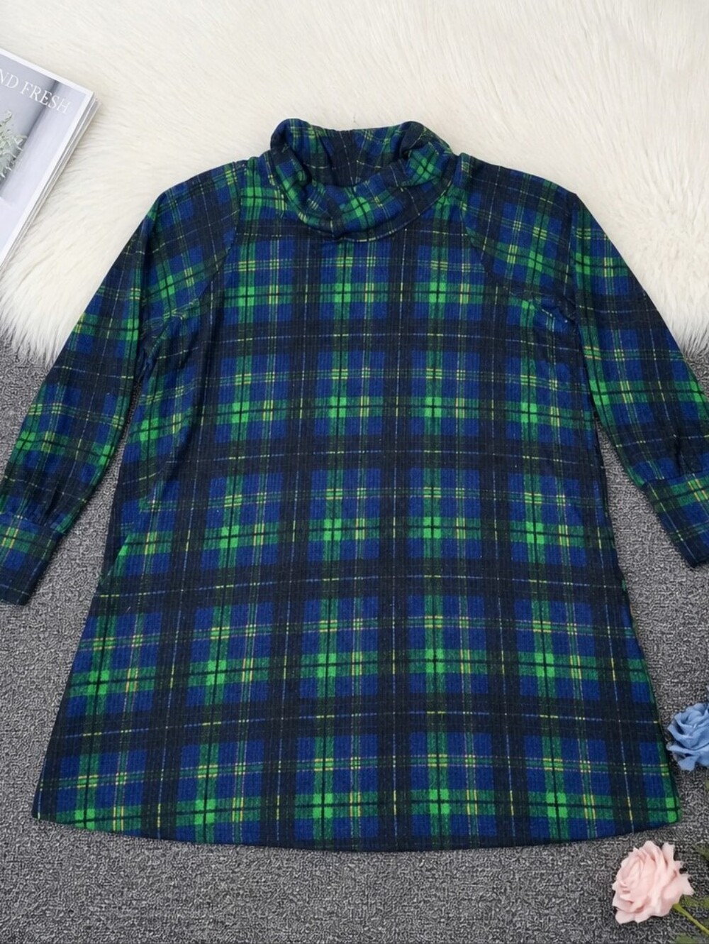 Plaid Tartan Turtleneck Top Torrid